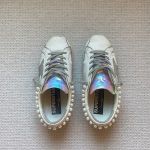 Pearl holographic superstar golden goose
